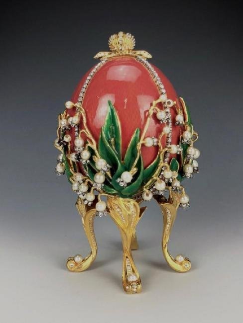 LILLIES OF THE VALLEY SIGNED FABERGE EGG (1 of 5)