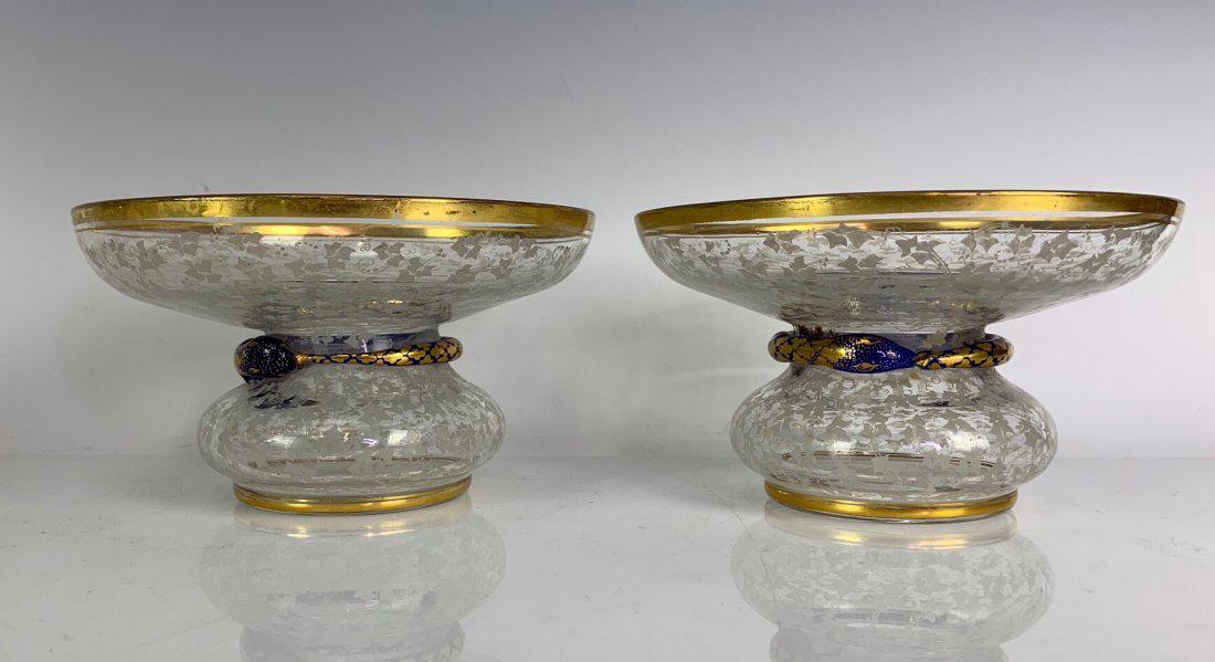 A PAIR OF 19TH C. MOSER GLASS BONBONIERE (1 of 3)
