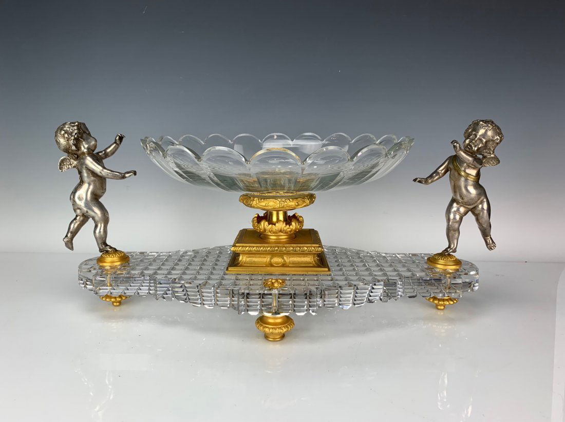 A LARGE ORMOLU MOUNTED BACCARAT CENTERPIECE (1 of 4)