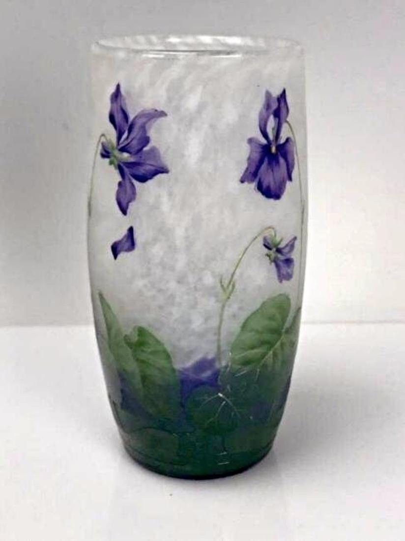 DAUM NANCY ENAMELED VASE CIRCA 1905 (1 of 5)