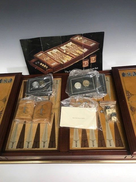 FRANKLIN MINT EXCALIBUR BACKGAMMON SET: Estimate $600-800