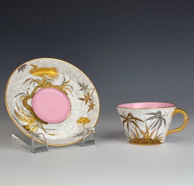 19TH C. ROYAL WORCESTER CUPND SAUCER: SAUCER measures 5.5" D. Estimate $300-400