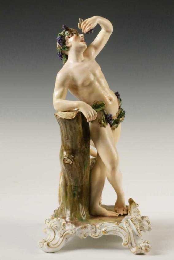 LARGE 19TH C. MEISSEN FIGURE DEPICTING THE SEASONS (1 of 4)