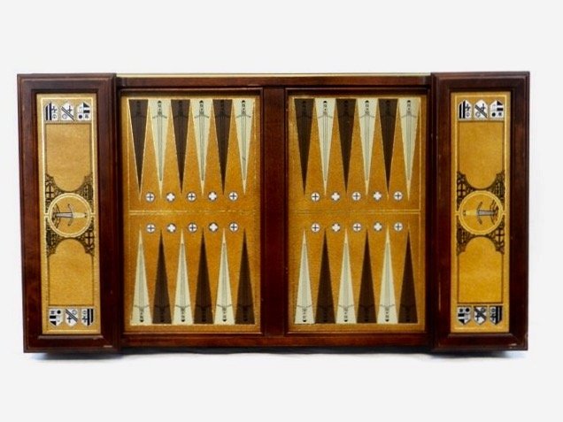 FRANKLIN MINT EXCALIBUR BACKGAMMON SET: Estimate $600-800