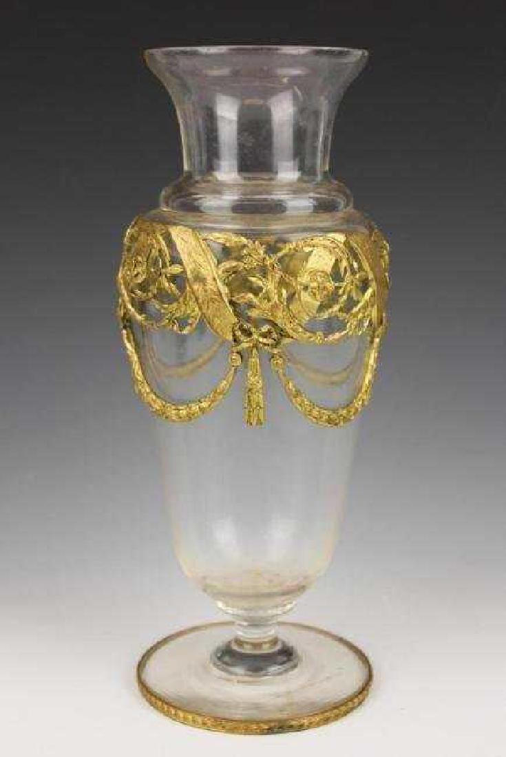 ANTIQUE ORMOLU MOUNTED BACCARAT GLASS VASE (1 of 2)
