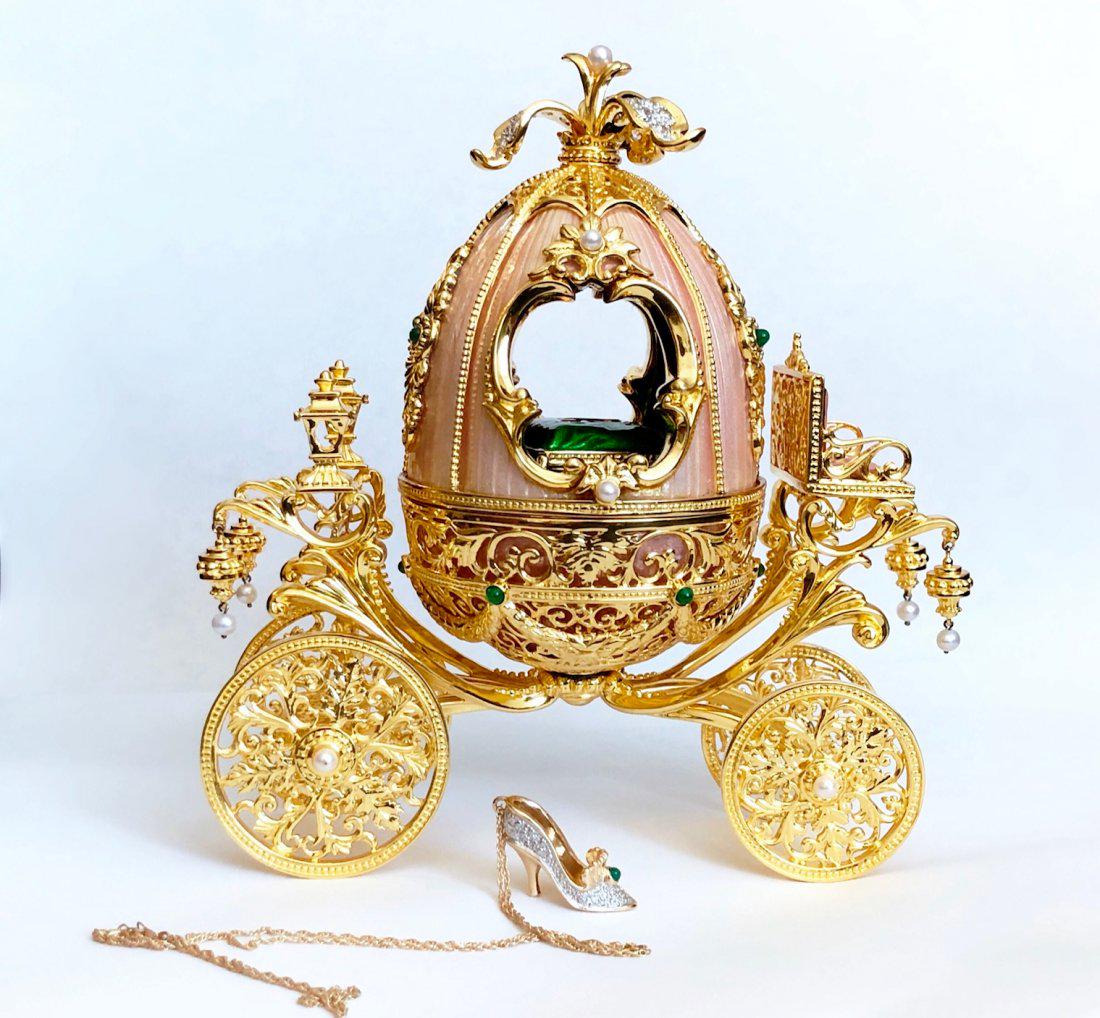 A RARE HOUSE OF FABERGE CINDERELLA'S STERLING ENAMEL (1 of 8)