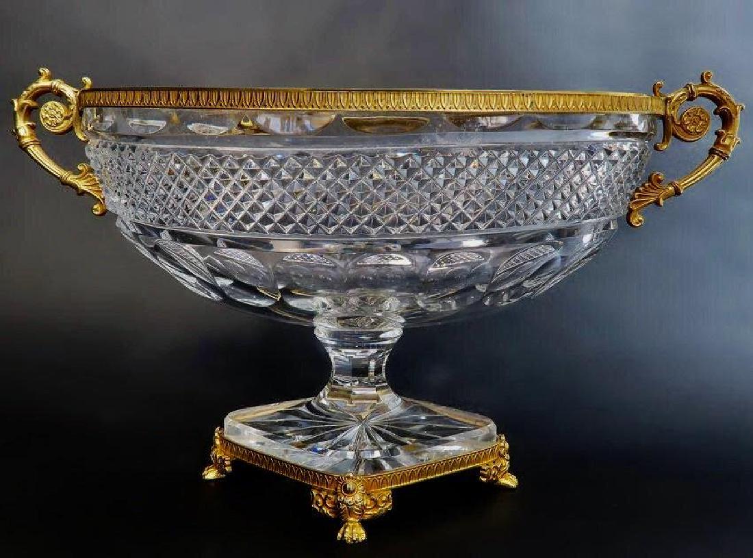 A LARGE DORE BRONZE MOUNTED BACCARAT CENTERPIECE (1 of 3)
