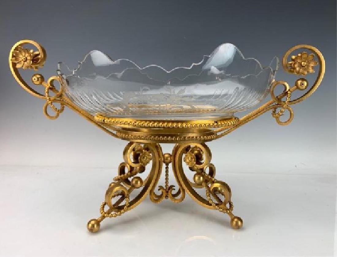 A LARGE DORE BRONZE AND BACCARAT GLASS CENTERPIECE (1 of 4)