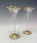 A PAIR OF GILT AND ENAMELED MOSER VASES