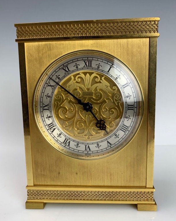 VAN CLEEF AND ARPLES GILT BRONZE ALARM CLOCK (1 of 5)