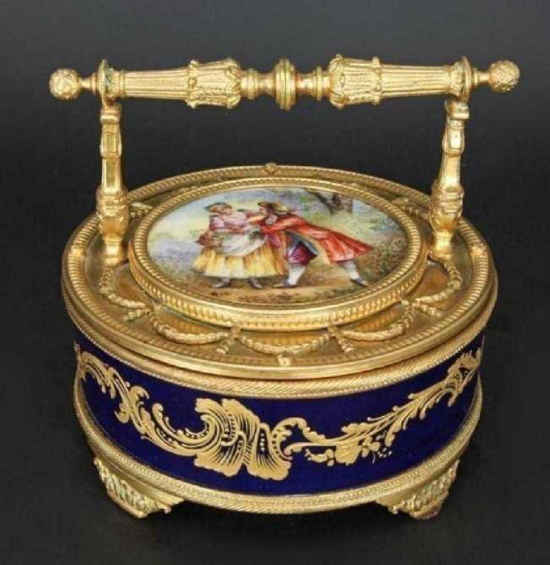 19TH C. ORMOLU MOUNTED FRENCH PORCELAIN BOX (1 of 2)