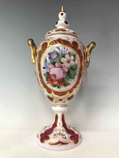19TH C. BOHEMIAN GLASS VASE AND COVER (1 of 3)