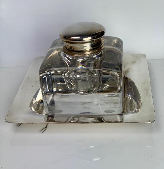 TIFFANY & CO STERLING SILVER AND CRYSTAL INKWELL (1 of 4)