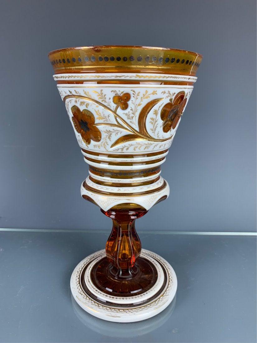 19TH C. BOHEMIAN GLASS GOBLET (1 of 2)