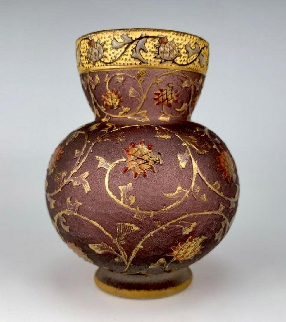 DAUM NANCY ENAMELED VASE CIRCA 1905 (1 of 3)