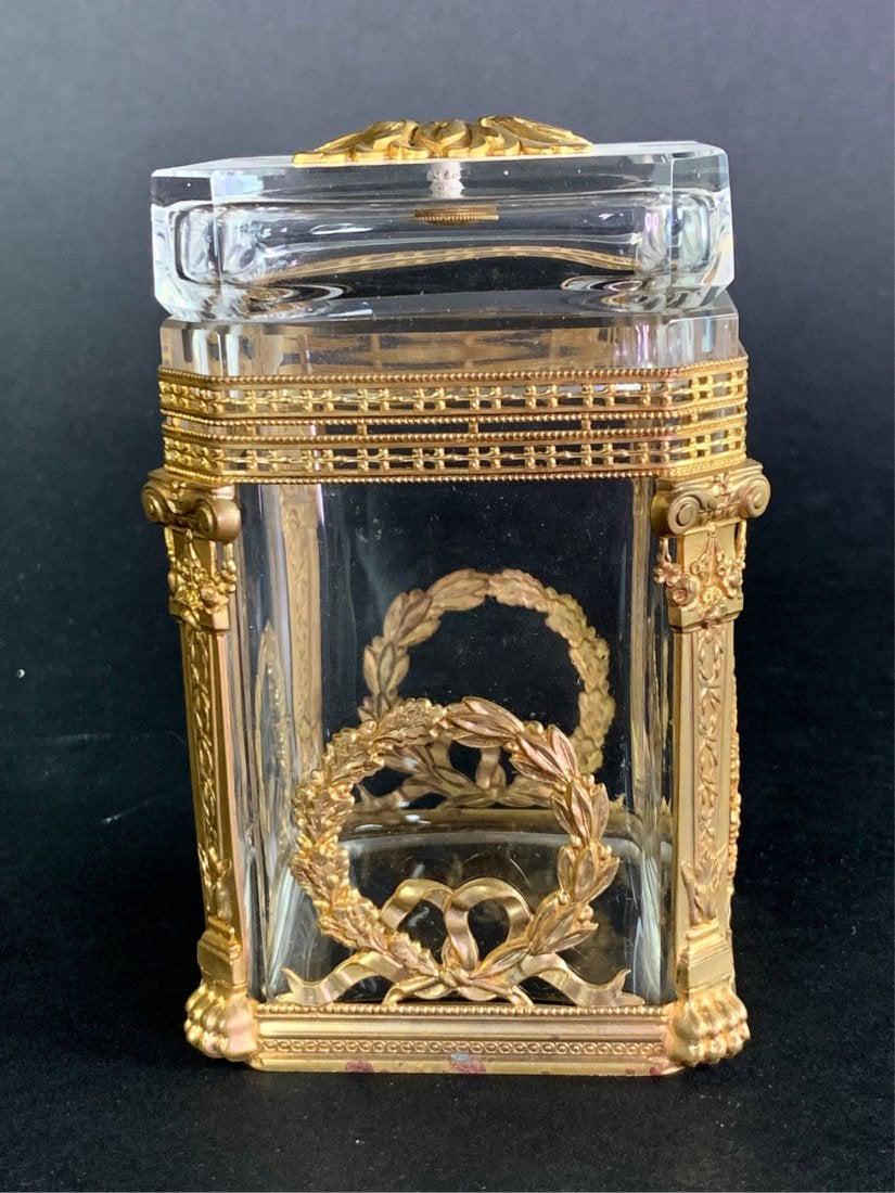 AN ORMOLU MOUNTED BACCARAT GLASS BOX (1 of 2)