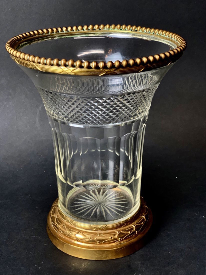 DORE BRONZE AND BACCARAT GLASS VASE (1 of 2)