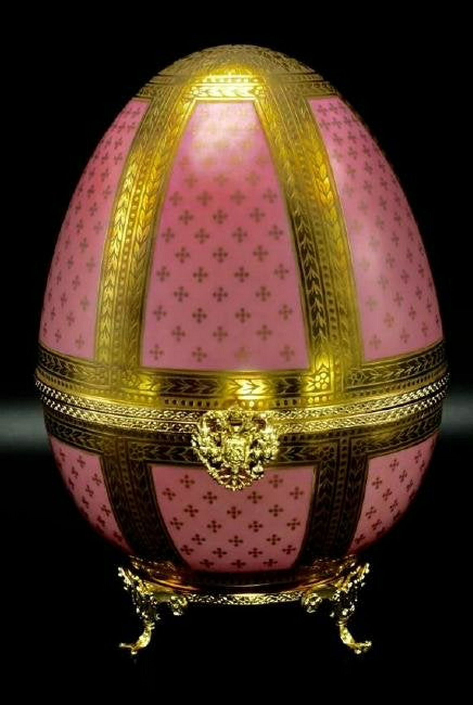 A LARGE FABERGE 24KT GOLD GILT LIMOGES EGG (1 of 4)