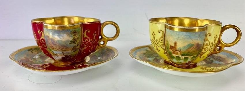 PAIR OF 19TH C. COALPORT CUP AND SAUCERS (1 of 3)