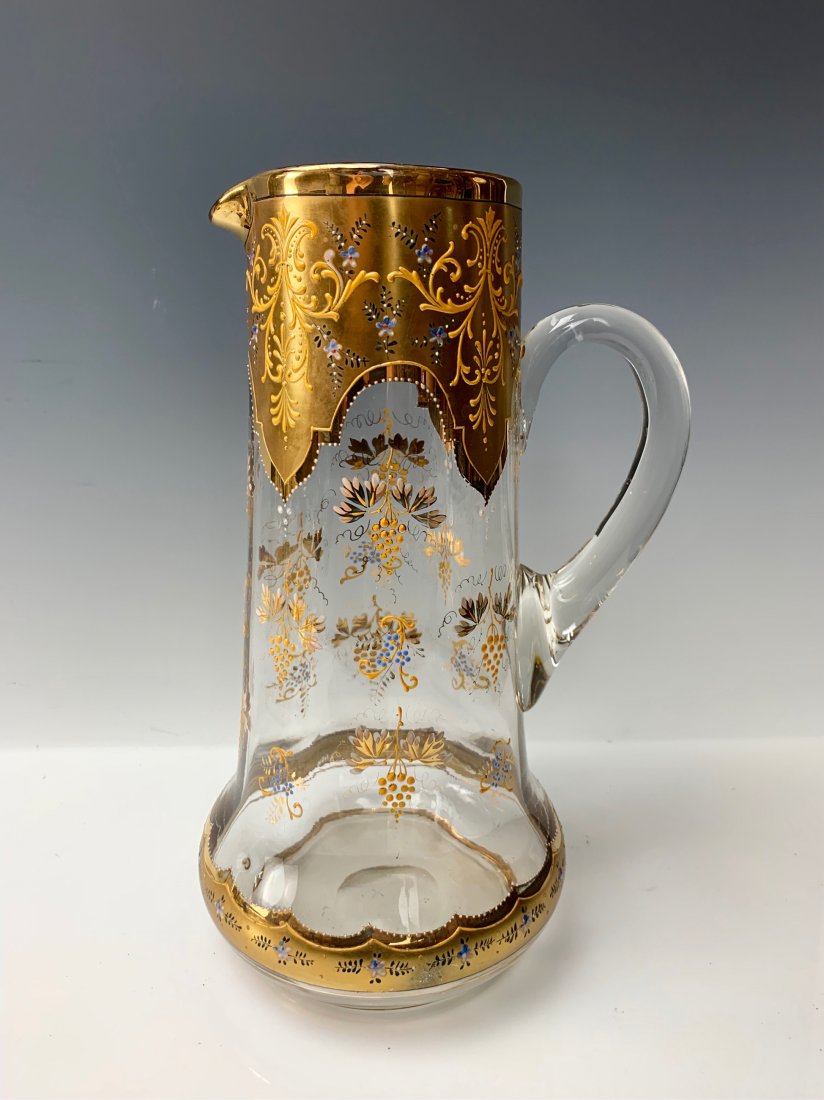 LARGE GILT AND ENAMELED MOSER PITCHER (1 of 2)