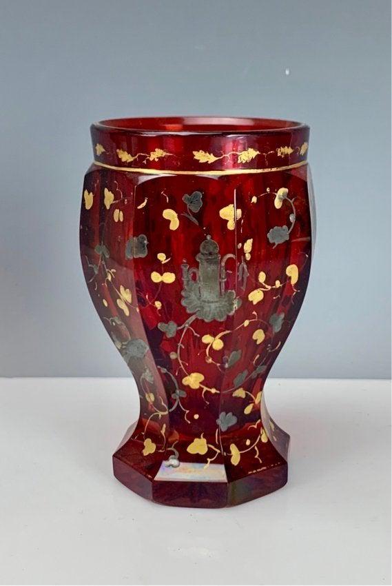 19TH C. ENAMELED BEAKER: Measures 5.5" High. Good condition. Estimate $300-400