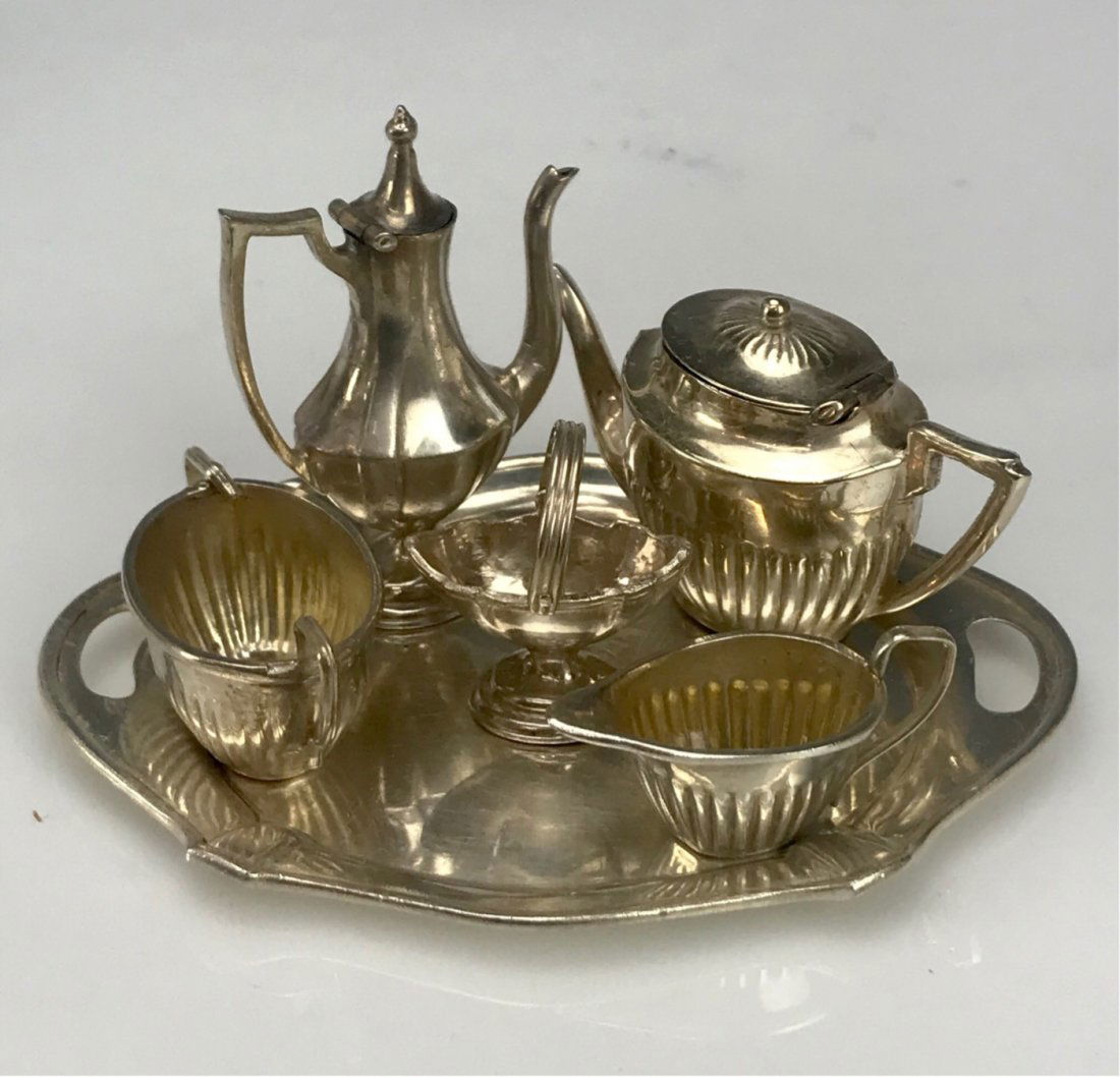 MINIATURE STERLING SILVER TEA SET (1 of 6)