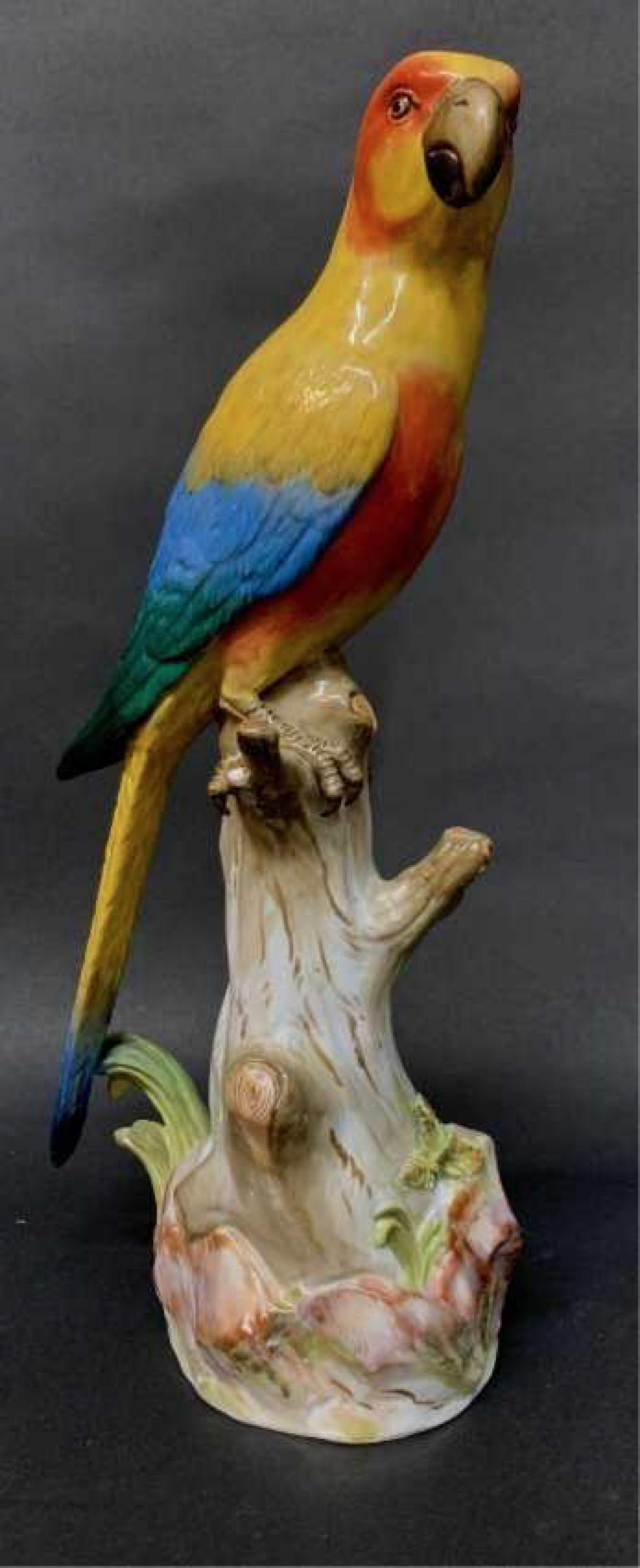 A LARGE 19TH C. MEISSEN PARROT (1 of 5)