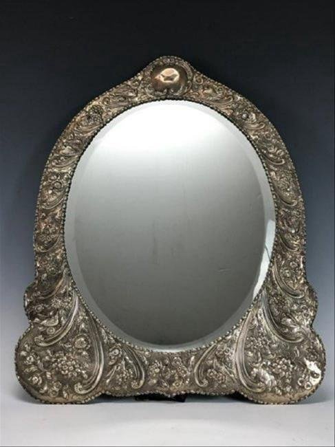 A VICTORIAN STERLING SILVER MIRROR (1 of 3)