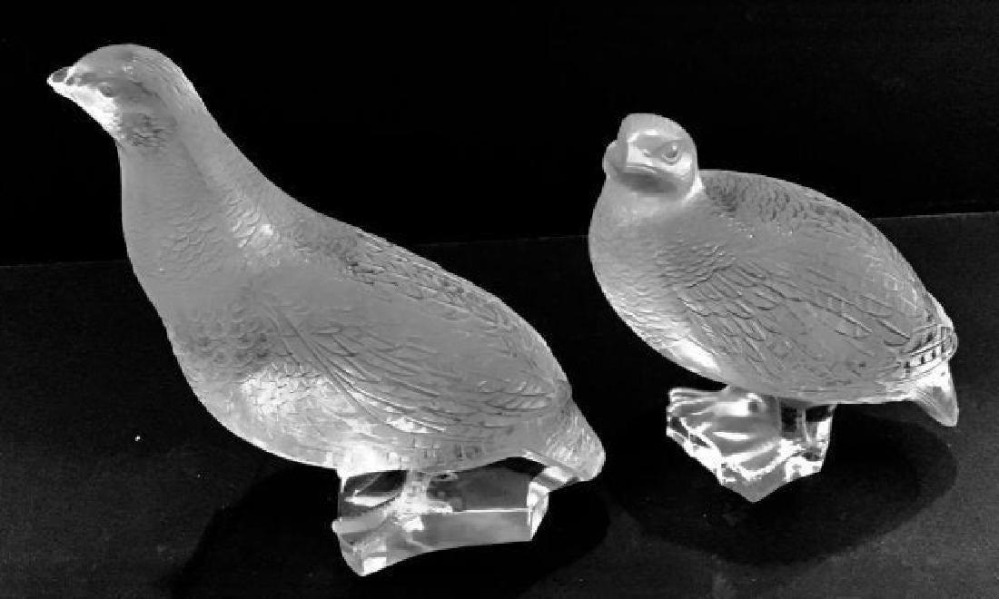 A PAIR OF LALIQUE QUAILS (1 of 2)