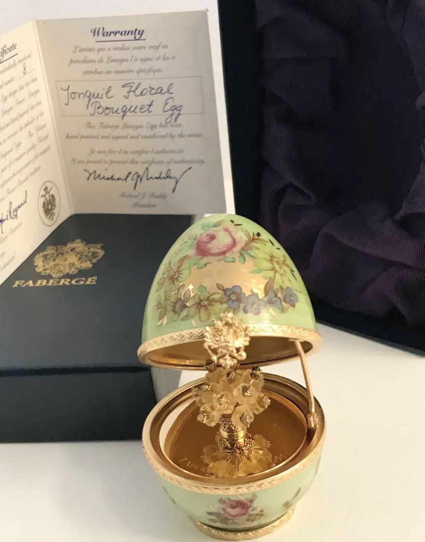 IMPERIAL FABERGE LIMOGE PORCELAIN EGG (1 of 5)