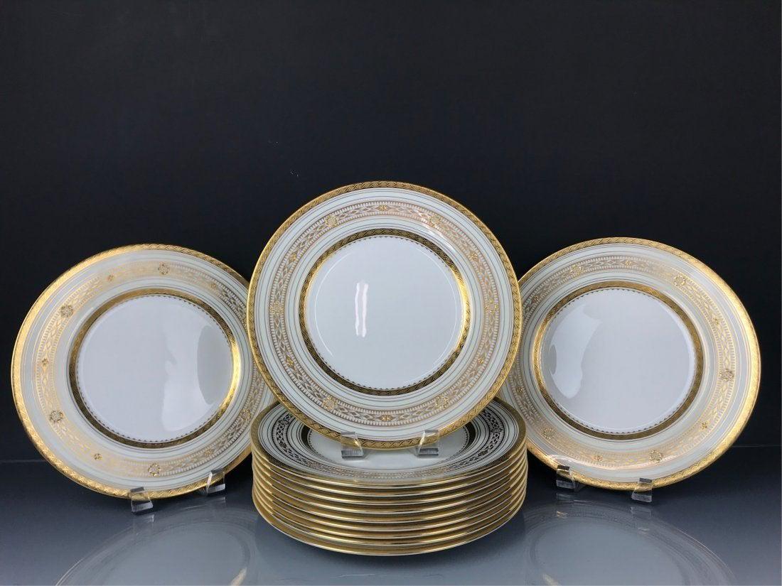 12 GILT MINTON DINNER PLATES RETAILED BY TIFFANY & CO (1 of 4)