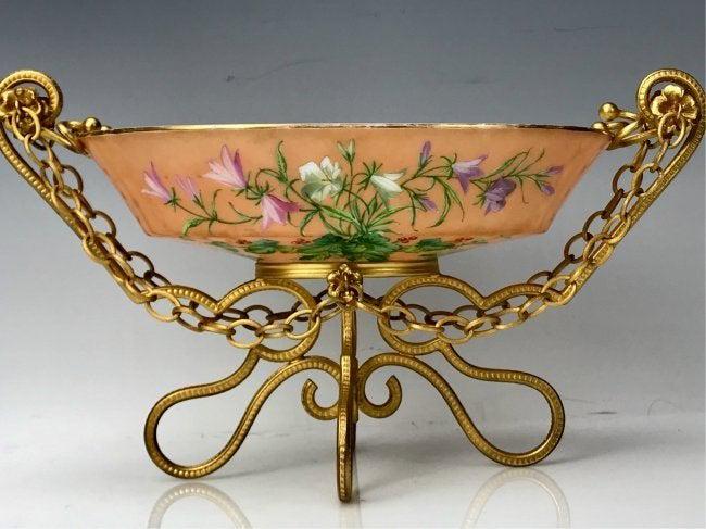 19TH C. ORMOLU AND BACCARAT GLASS BOWL: Measures 8 inches long. Excellent condition. Estimate $500-600