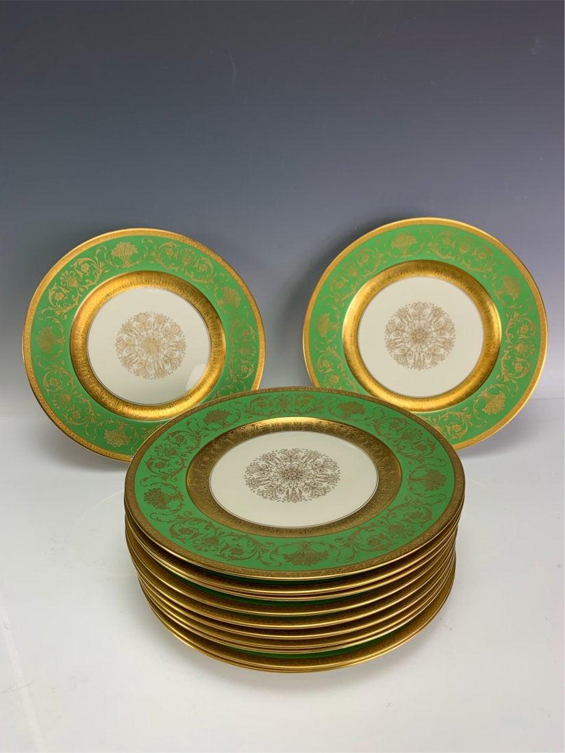SET OF 12 GILT BAVARIA DINNER PLATES (1 of 4)