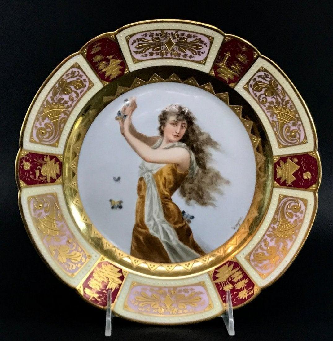 19TH C. ROYAL VIENNA PLATE SIGNED WAGNER (1 of 4)