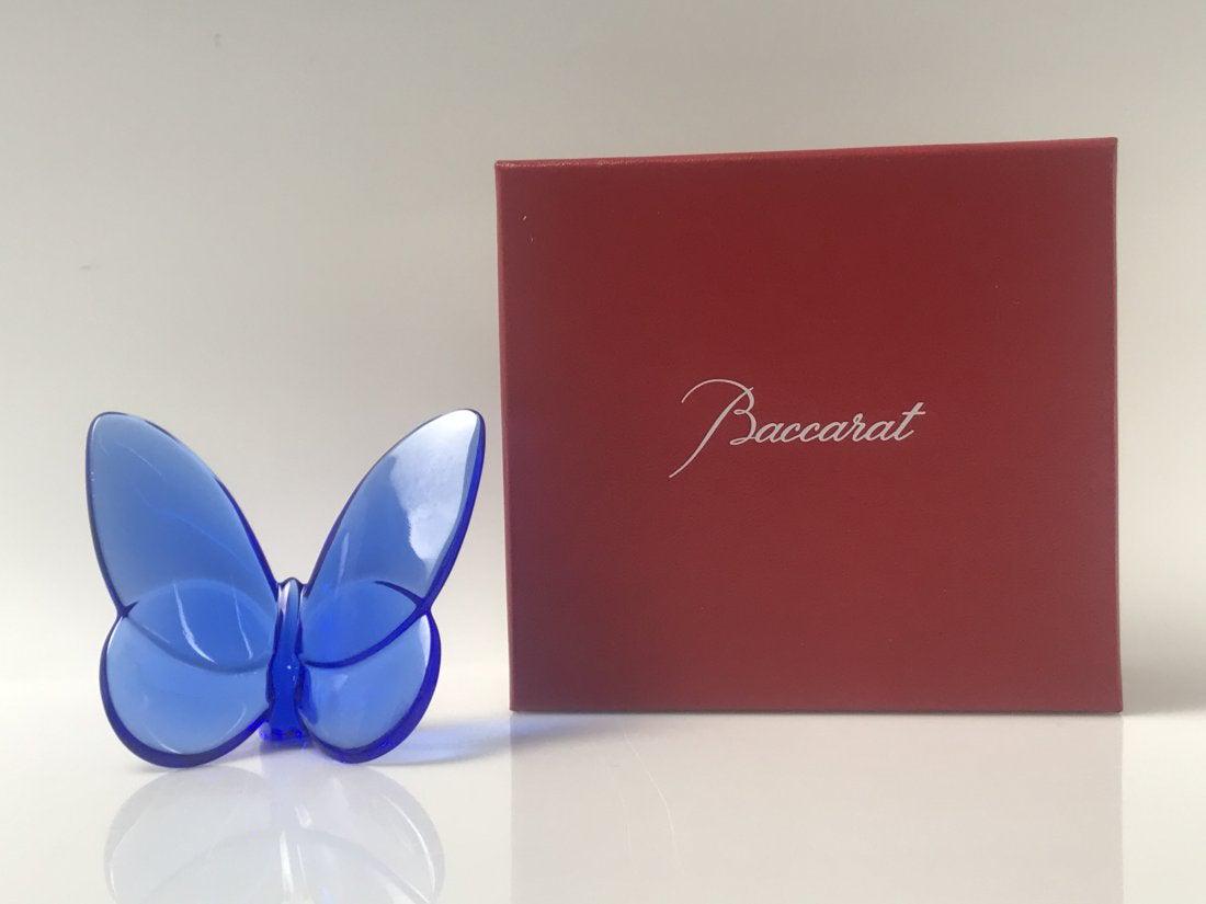 SIGNED BACCARAT BLUE CRYSTAL BUTTERFLY (1 of 4)