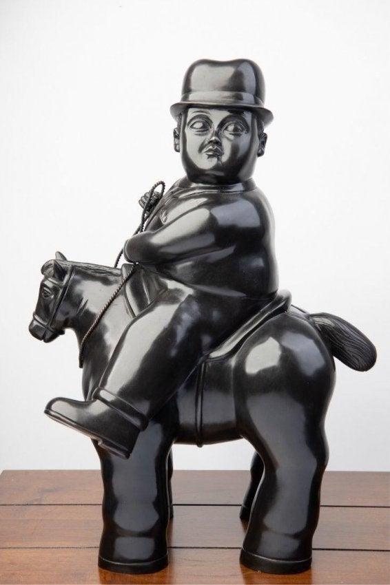 VERY LARGE BOTERO BRONZE OF MAN ON THE HORSE (1 of 4)