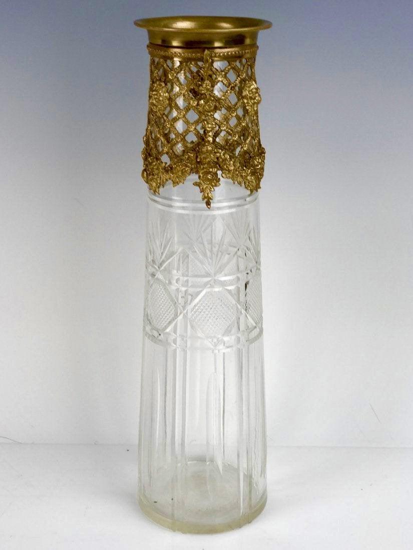 A LARGE ORMOLU MOUNTED BACCARAT CRYSTAL VASE (1 of 2)