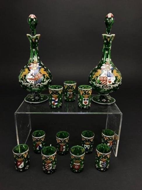 19TH CENTURY ENAMELLED MOSER LIQUOR SET (1 of 1)