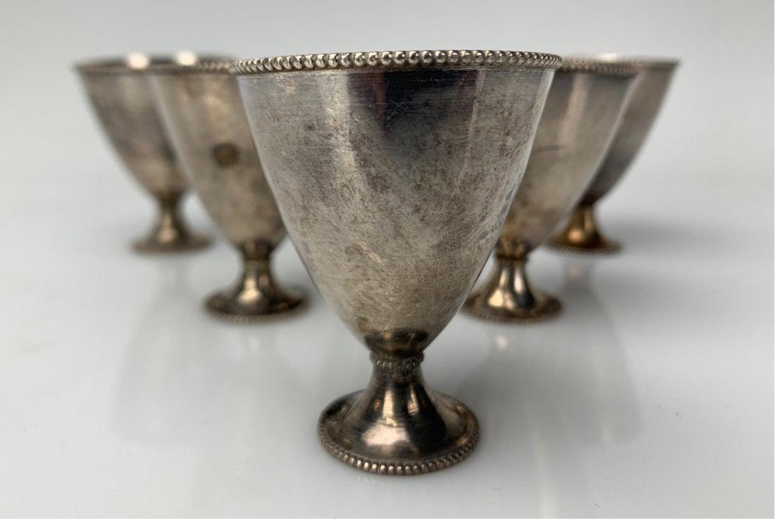 SET OF 6 TURKISH OTOMAN SILVER ZARF: Circa 1900. Estimate $600-800