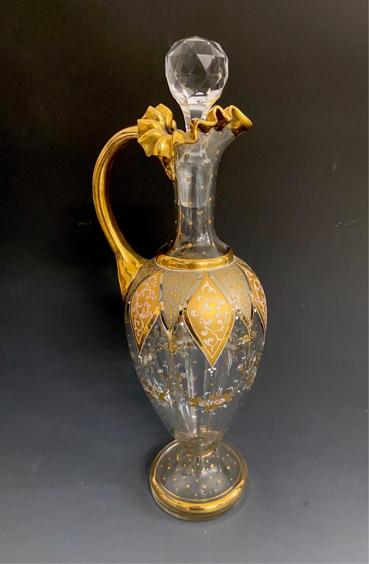 A GILT AND ENAMELED MOSER PITCHER (1 of 3)