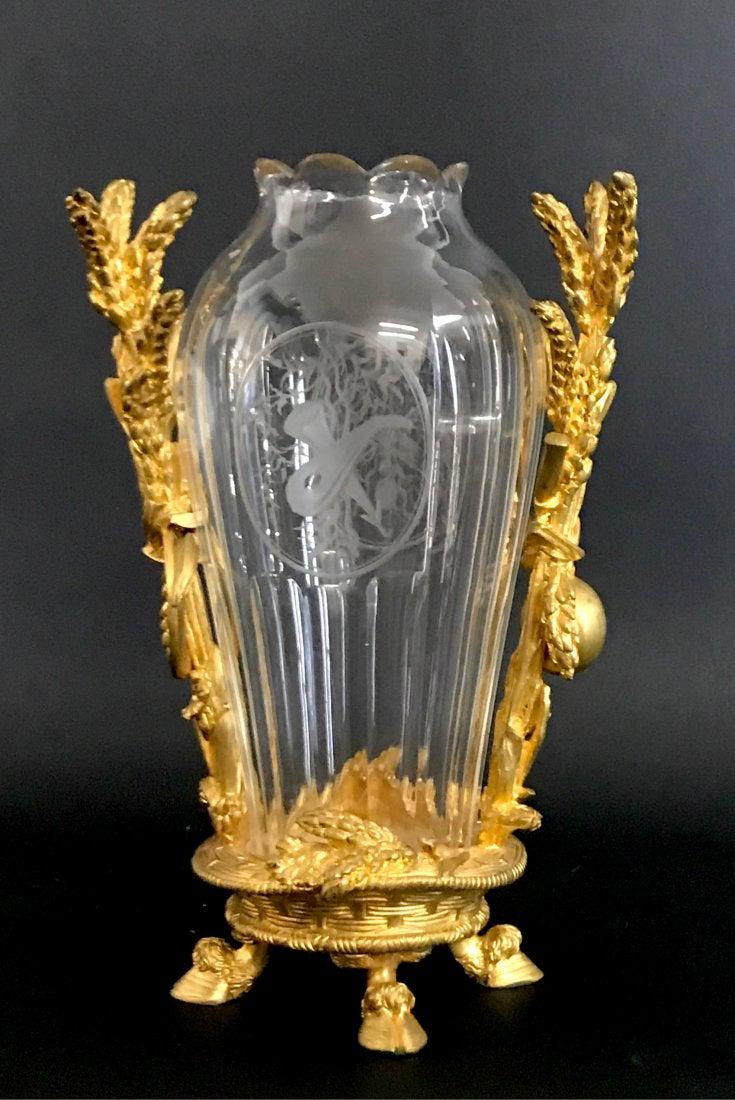 DORE BRONZE AND BACCARAT CRYSTAL VASE (1 of 2)