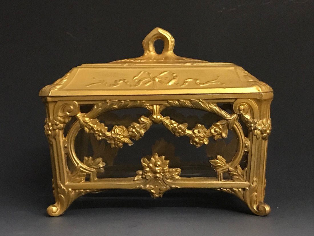 ORMOLU MOUNTED GLASS BOX (1 of 3)