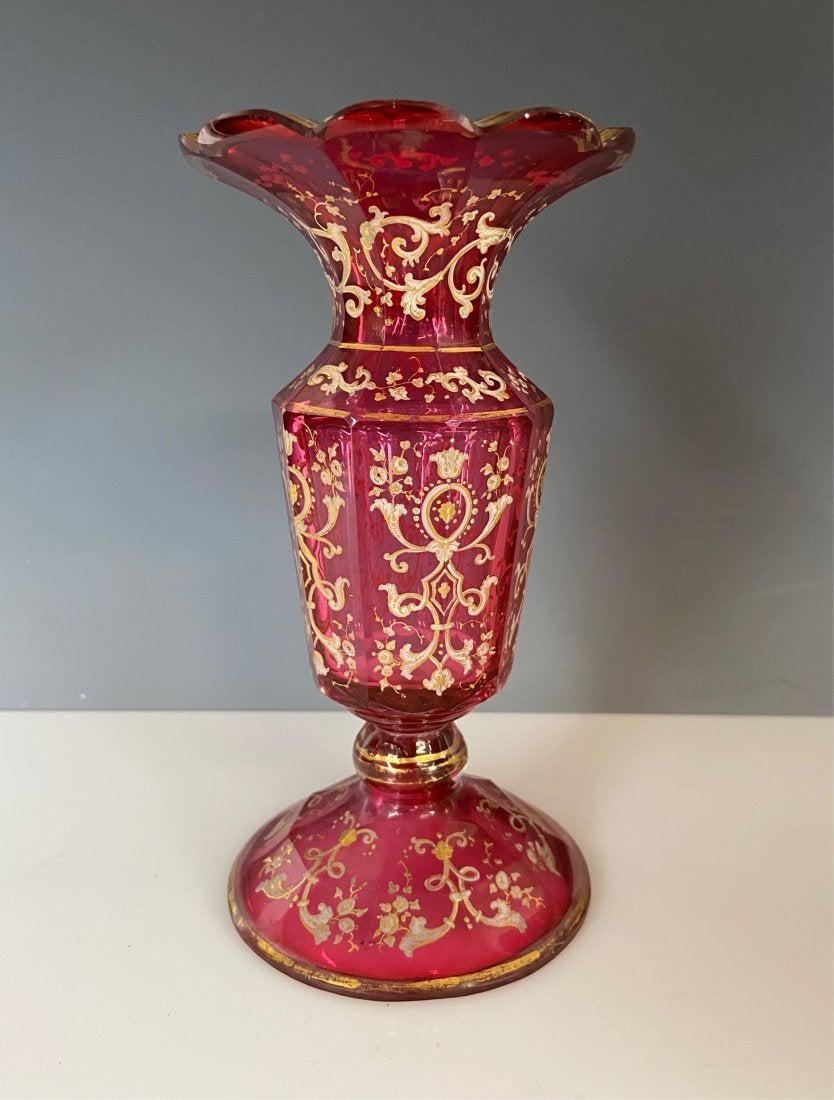 AN ENAMELED AND GILT MOSER VASE (1 of 3)