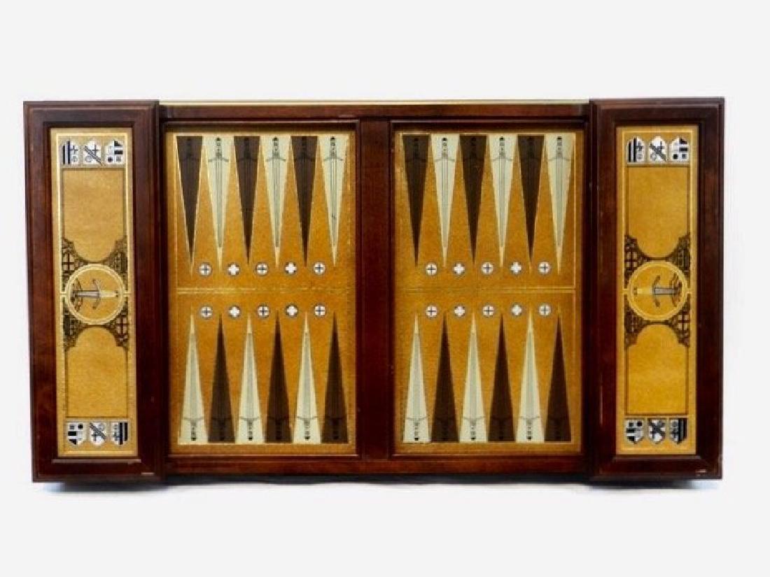 FRANKLIN MINT EXCALIBUR BACKGAMMON SET: Good used condition. Estimate $600-800