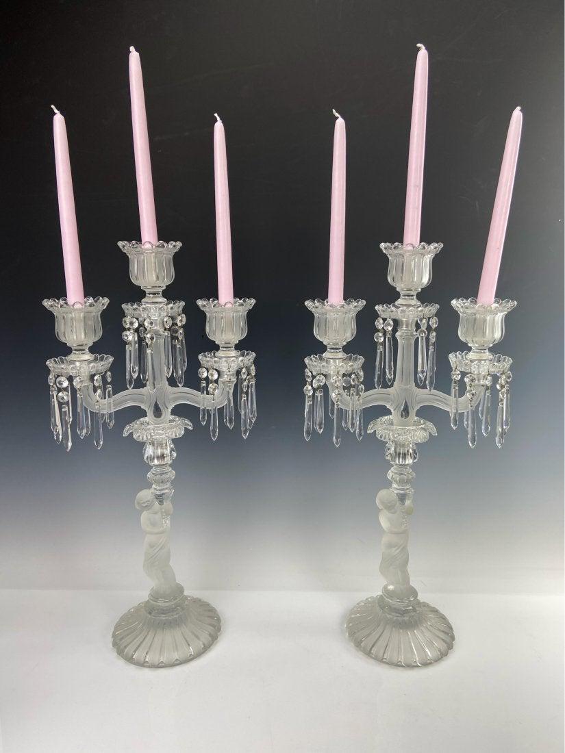 A VERY LARGE PAIR OF BACCARAT ENFANT CANDELABRA (1 of 4)