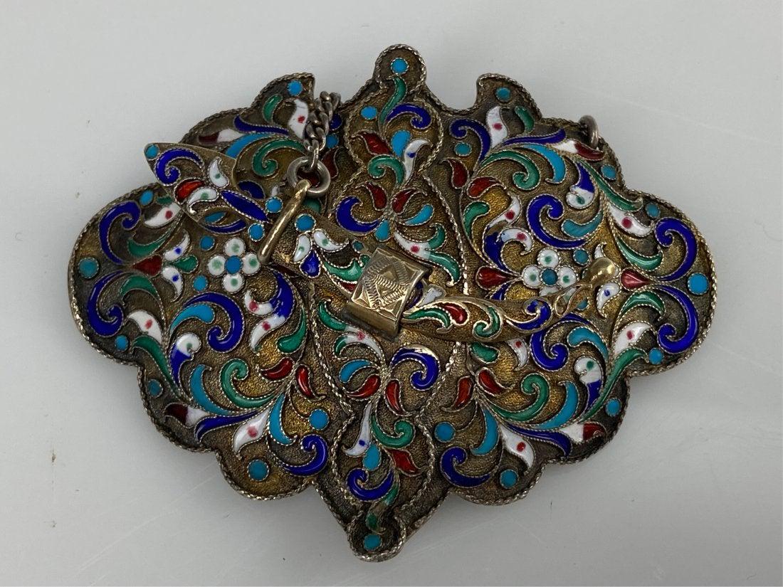 ANTIQUE RUSSIAN ENAMEL BELT BUCKLE (1 of 3)
