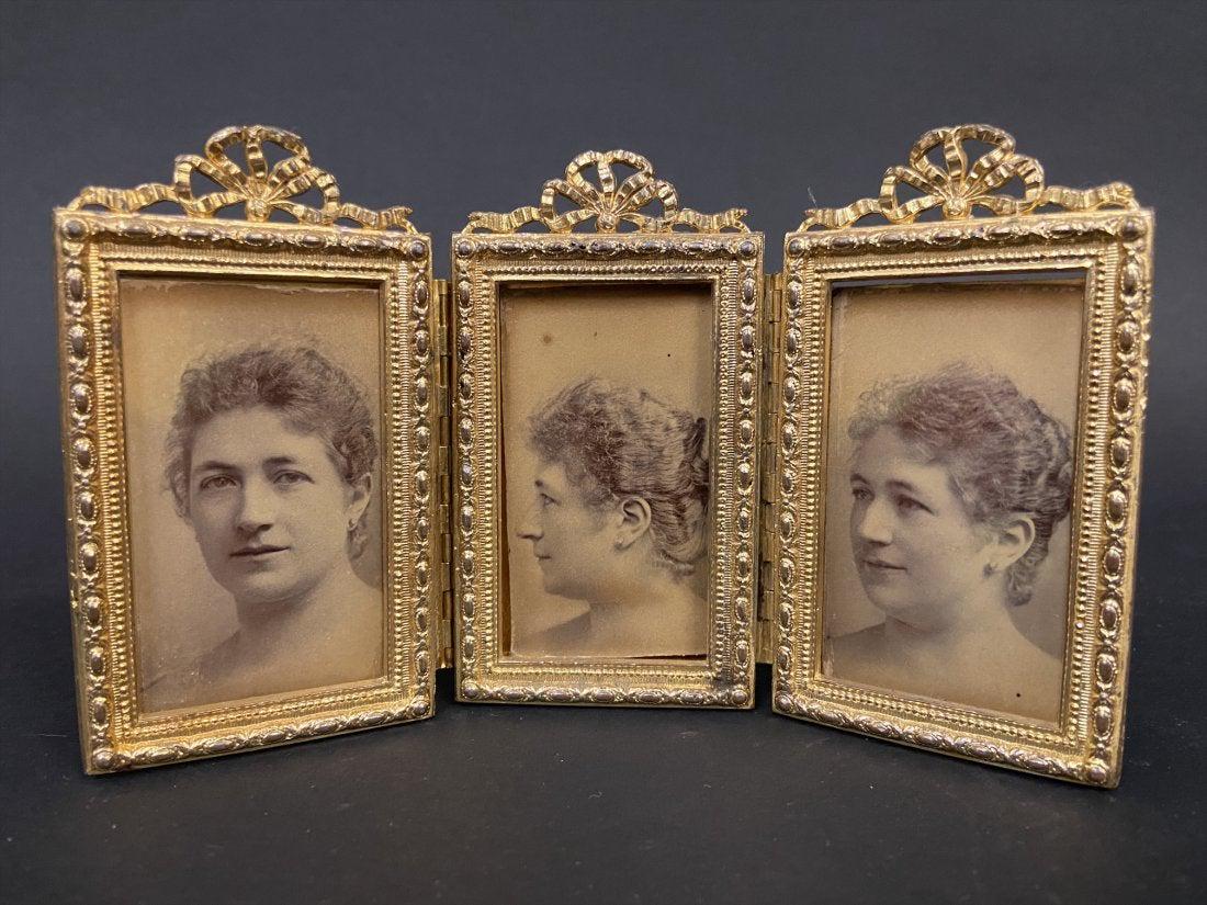 Gilt ormolu picture frame: Circa 1900. Measures 6.5 inches long, 3.7 inches high. Estimate $150-200