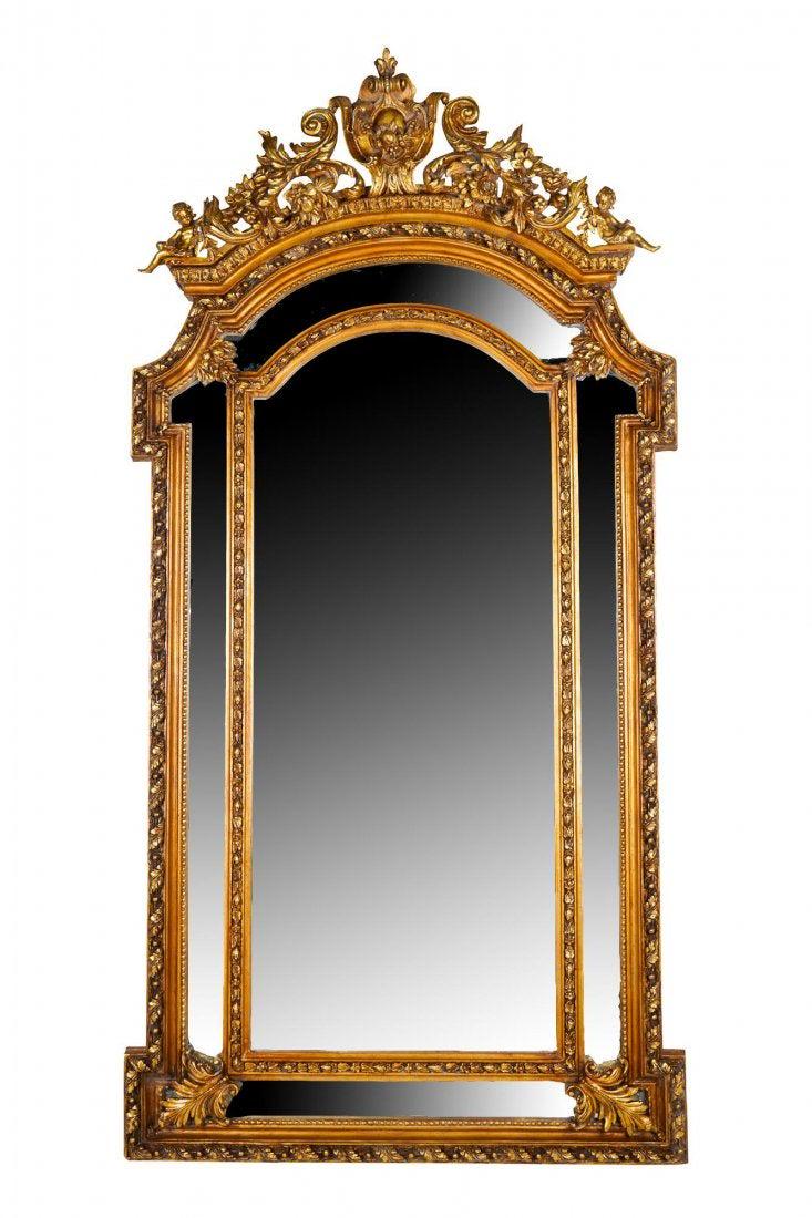 A PALATIAL GILT MIRROR 93 INCHES HIGH (1 of 4)