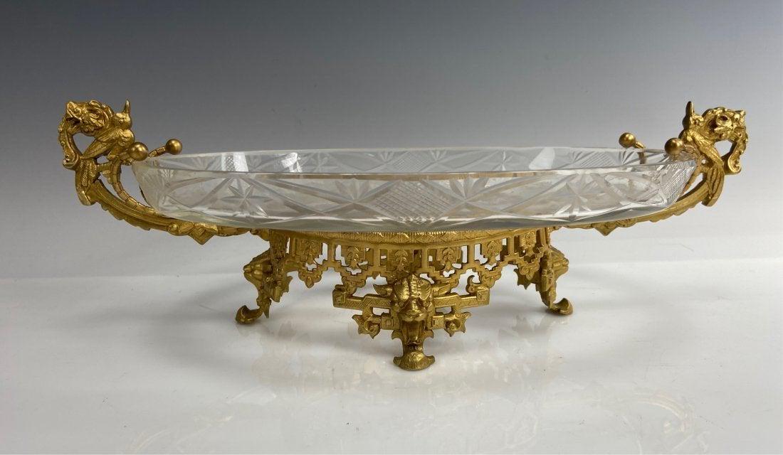 A LARGE 19TH C. DORE BRONZE AND BACCARAT CENTERPIECE (1 of 3)