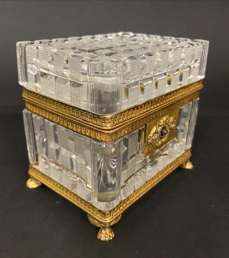 19TH C. ORMOLU MOUNTED BACCARAT CRYSTAL BOX (1 of 3)